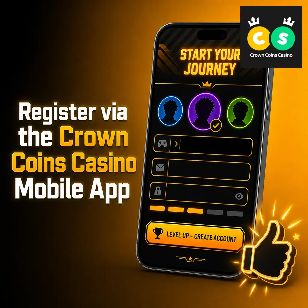 Register via the Crown Coins Casino Mobile App